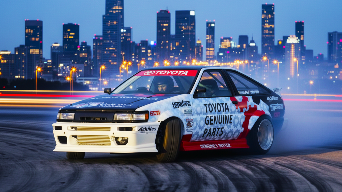Toyota AE86 Corolla Levin белого цвета