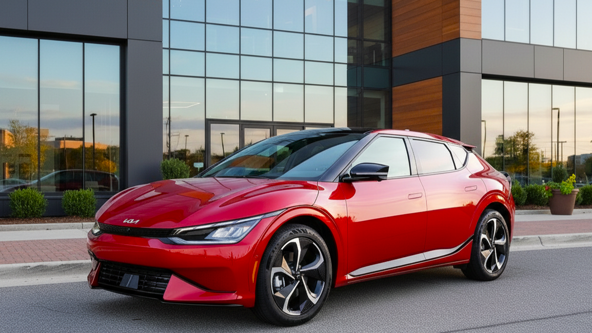 Kia EV6 GT2 красного цвета