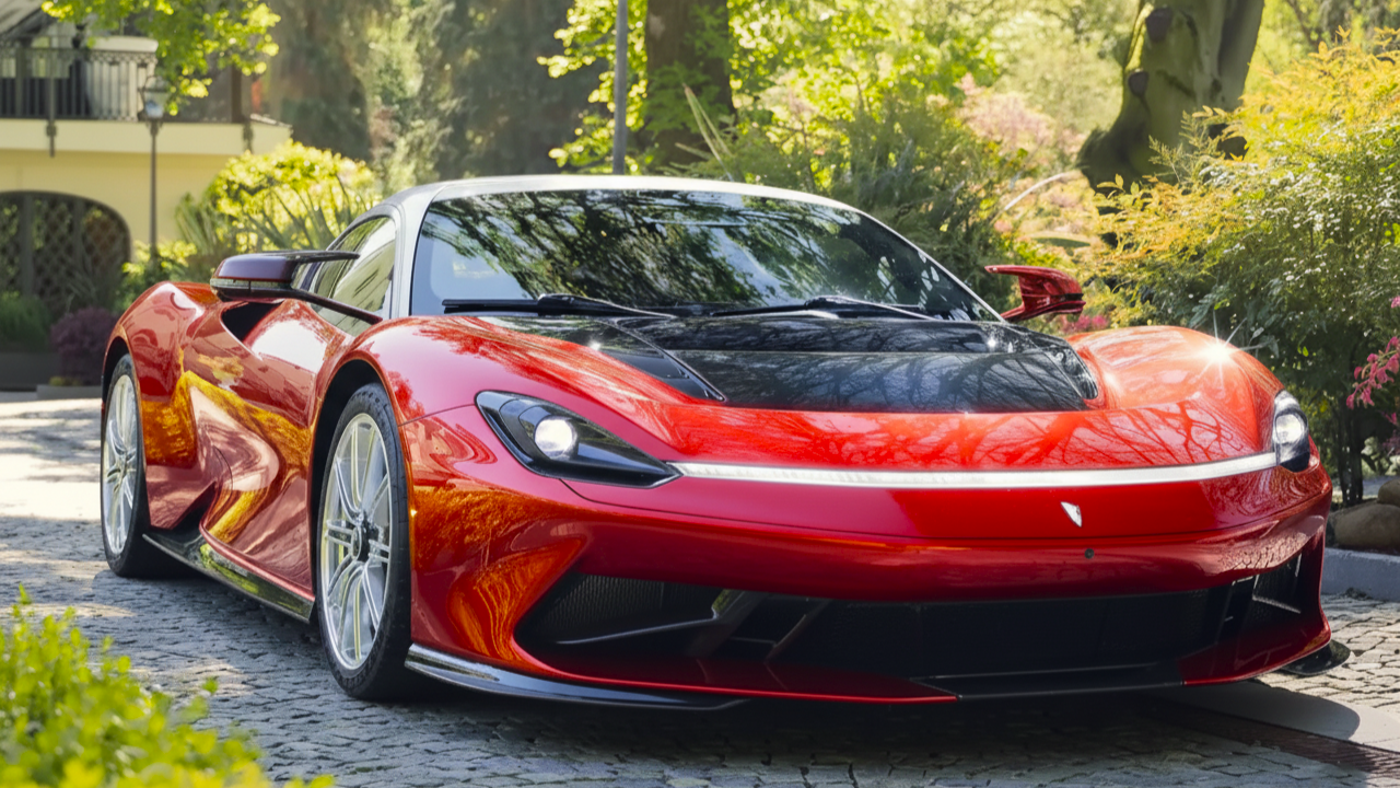 Pininfarina Battista красного цвета