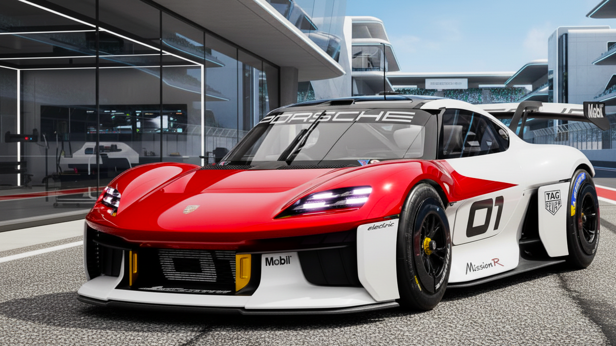 Porsche Mission R Red Colour