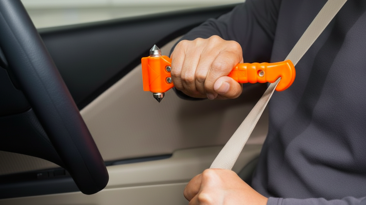 Аварийный молоток с резаком для ремня безопасности