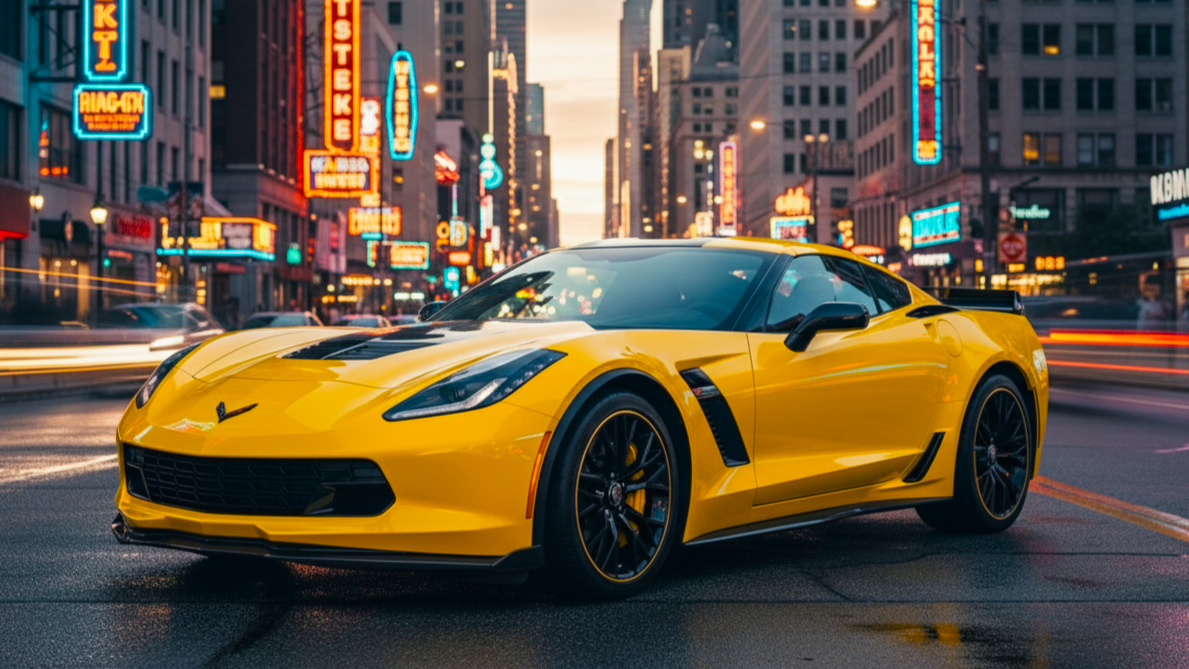 Chevrolet Corvette Z06 (C7)2 желтого цвета