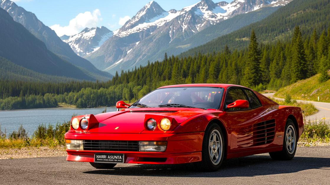 Ferrari Testarossa красного цвета