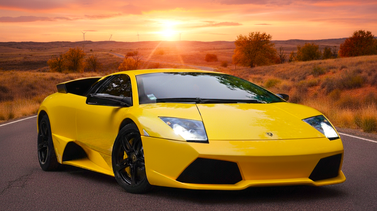 Lamborghini Murciélago LP 670-4 SV3 желтого цвета