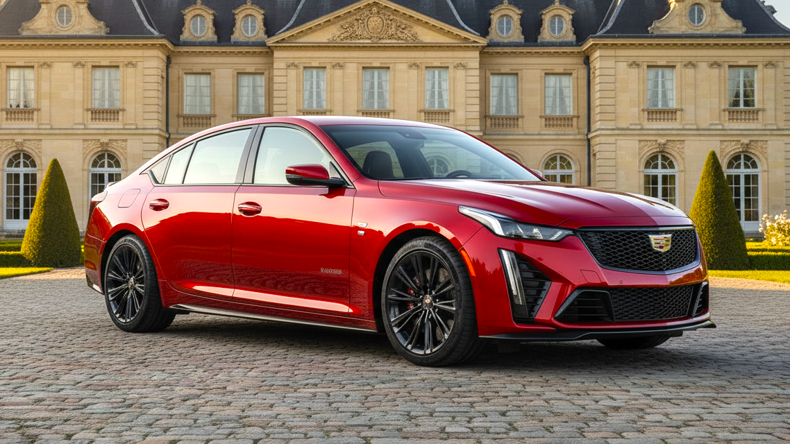Cadillac CT5 красного цвета
