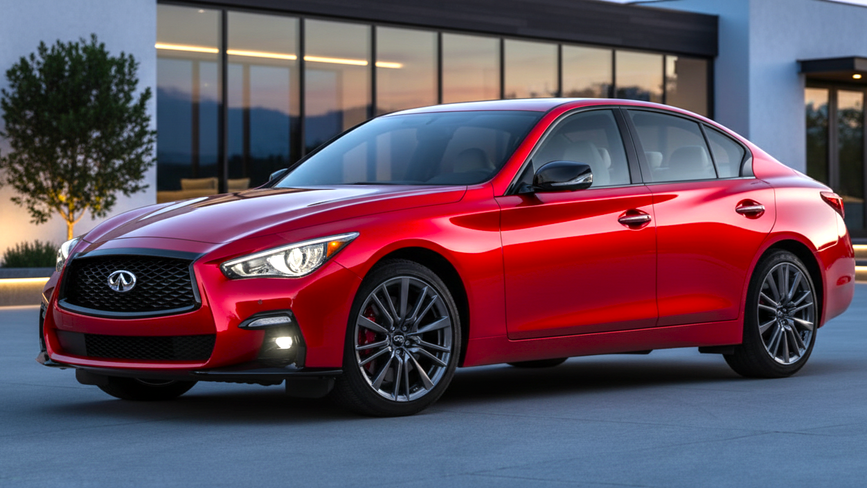 Infinity Q50 красного цвета
