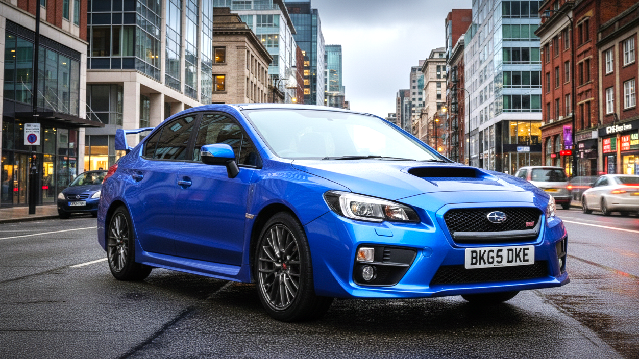 Subaru WRX STI голубого цвета