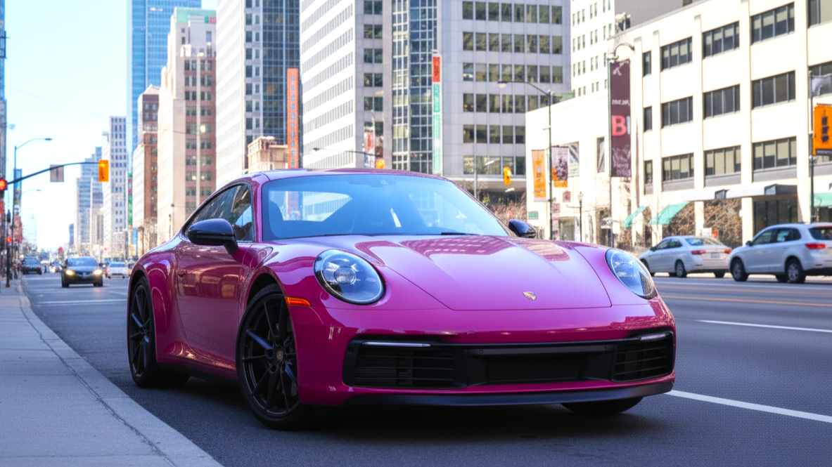 Porsche 911 розового цвета