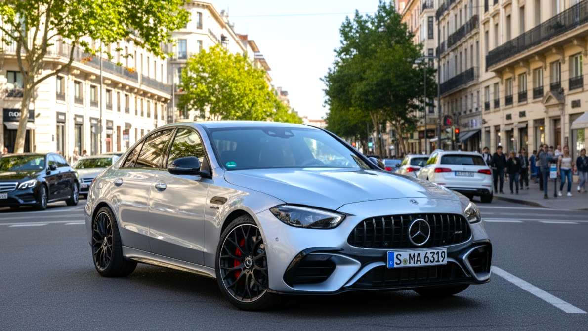 C 63 AMG серебристого цвета