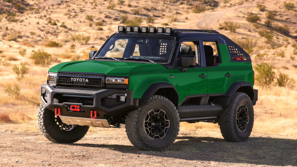 Внедорожник Toyota зеленого цвета