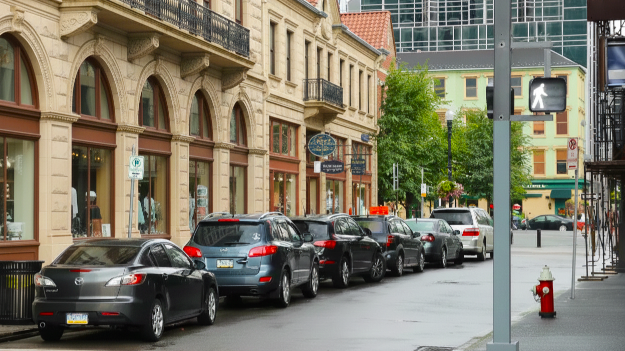 параллельная парковка в городе