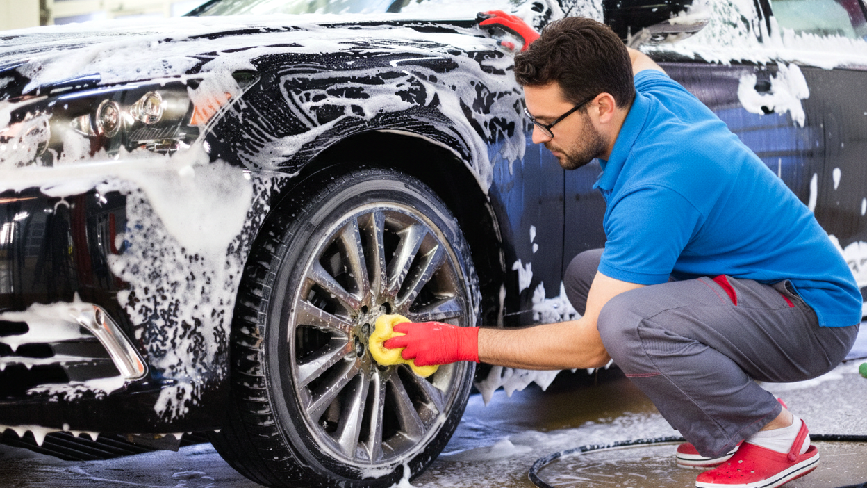 Car washing before storage