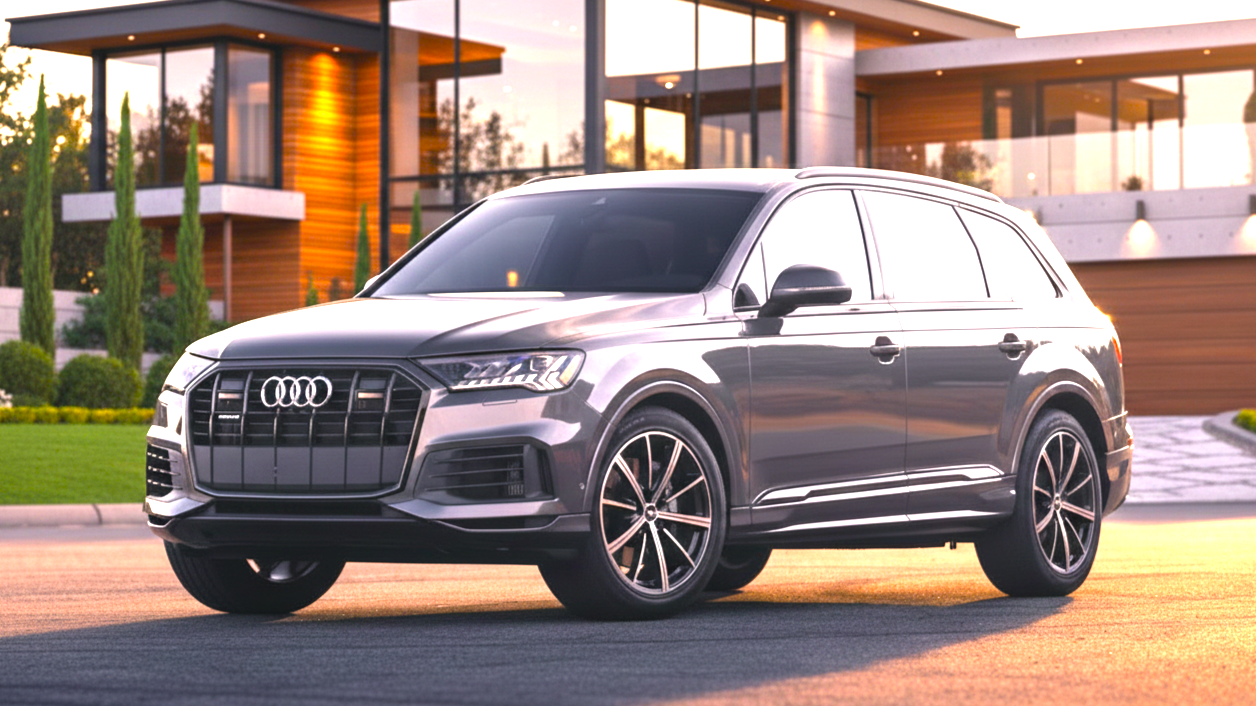 Audi Q7 серого цвета