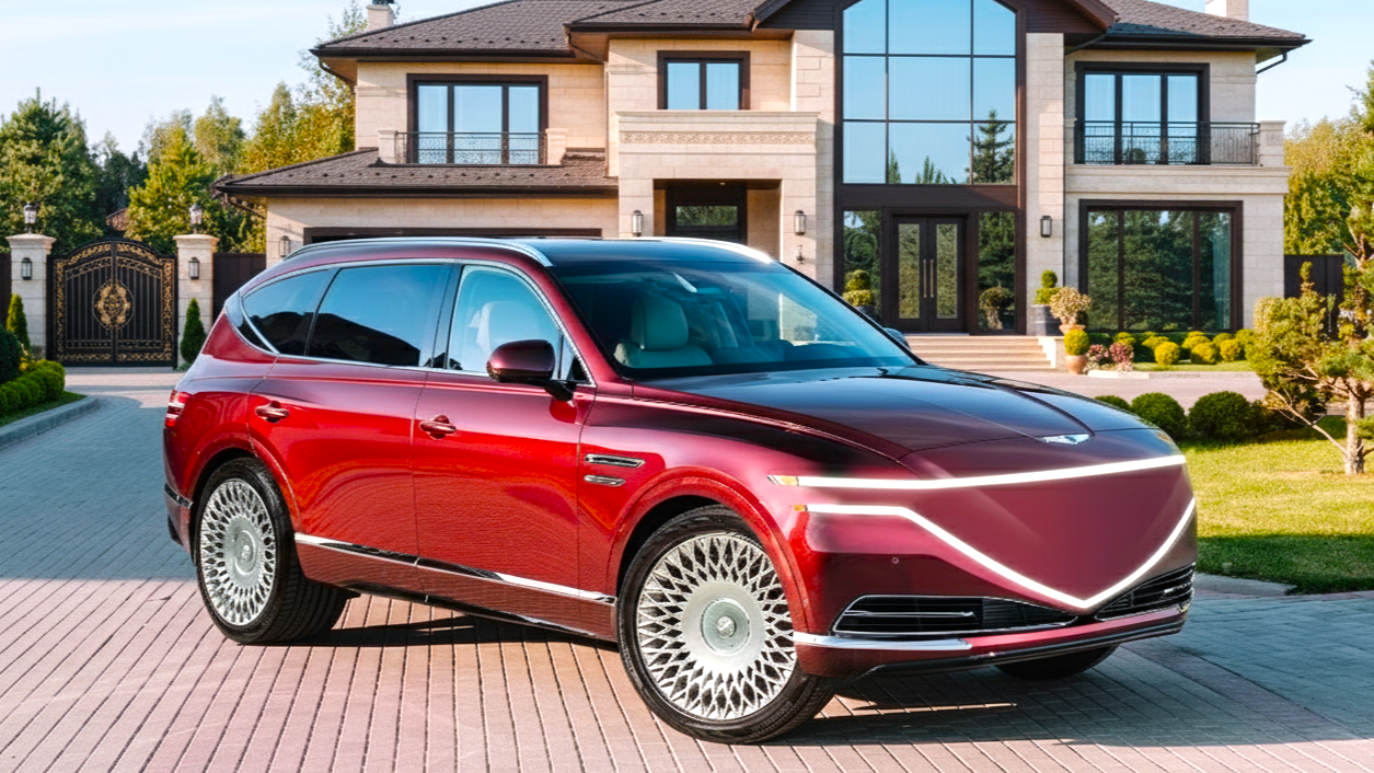 Genesis GV90 красного цвета