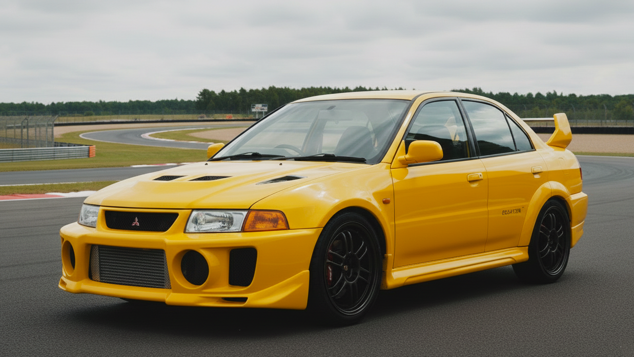 Mitsubishi Lancer Evolution yellow