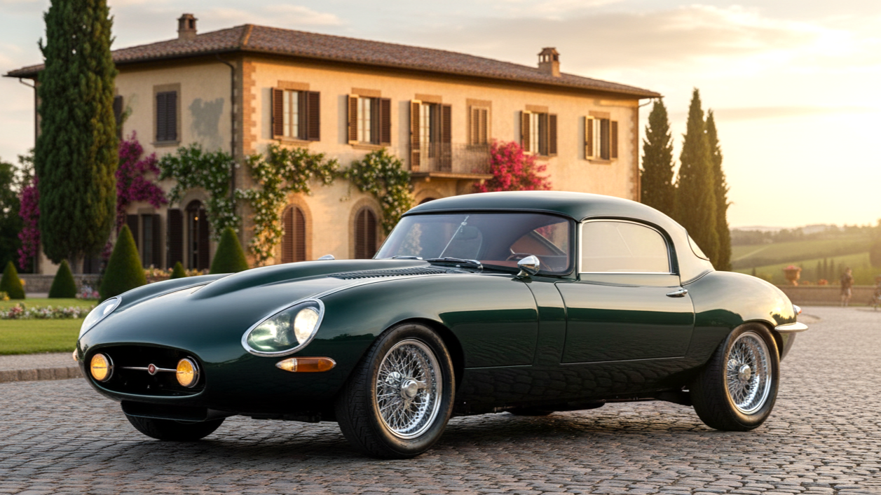 Jaguar E-Type dark gren colour