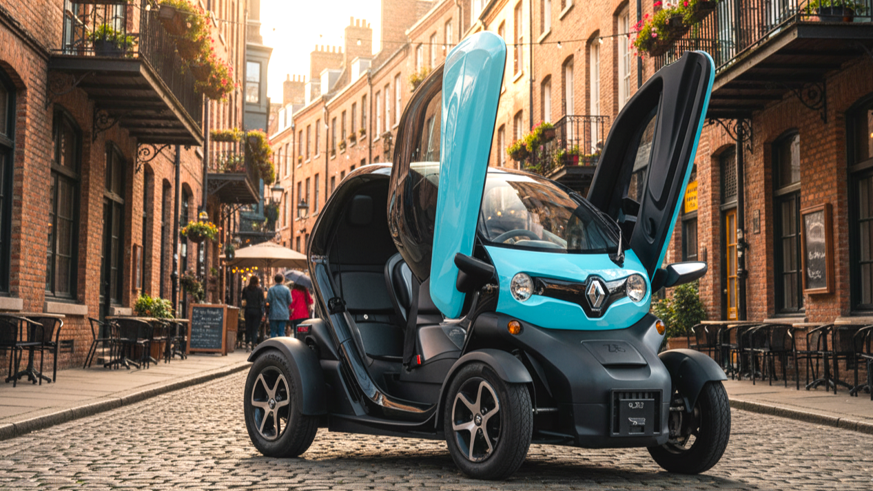Renault Twizy черно-голубого цвета