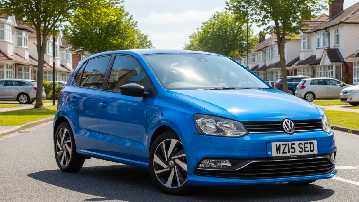Volkswagen Polo синего цвета