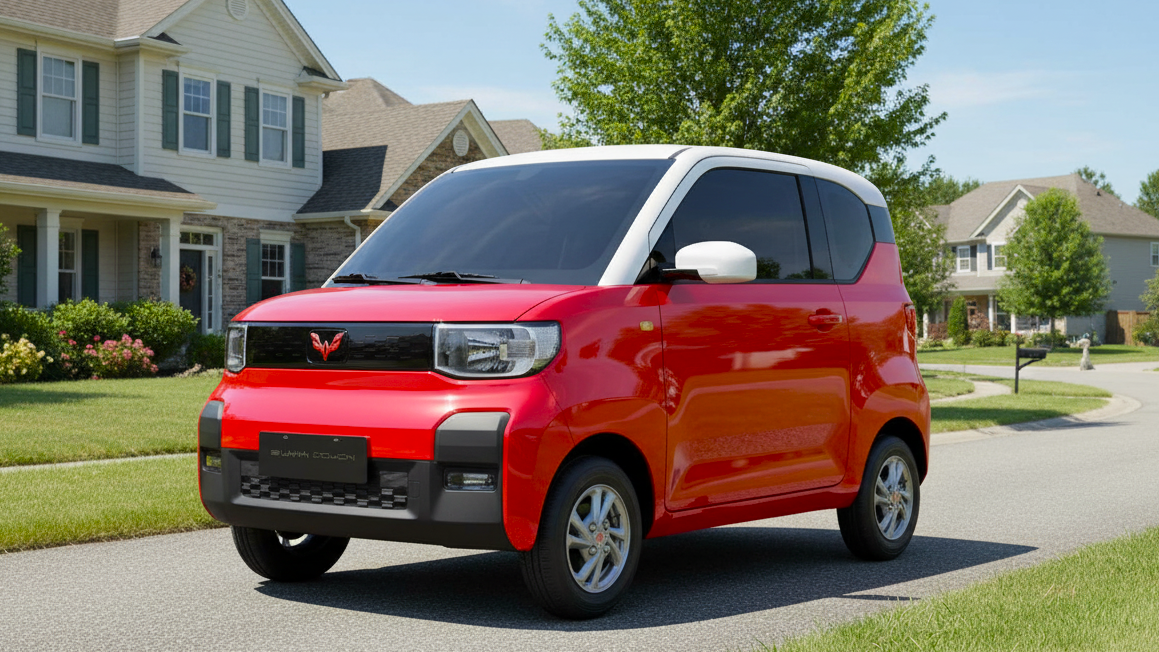 Wuling Hongguang Mini EV красного цвета