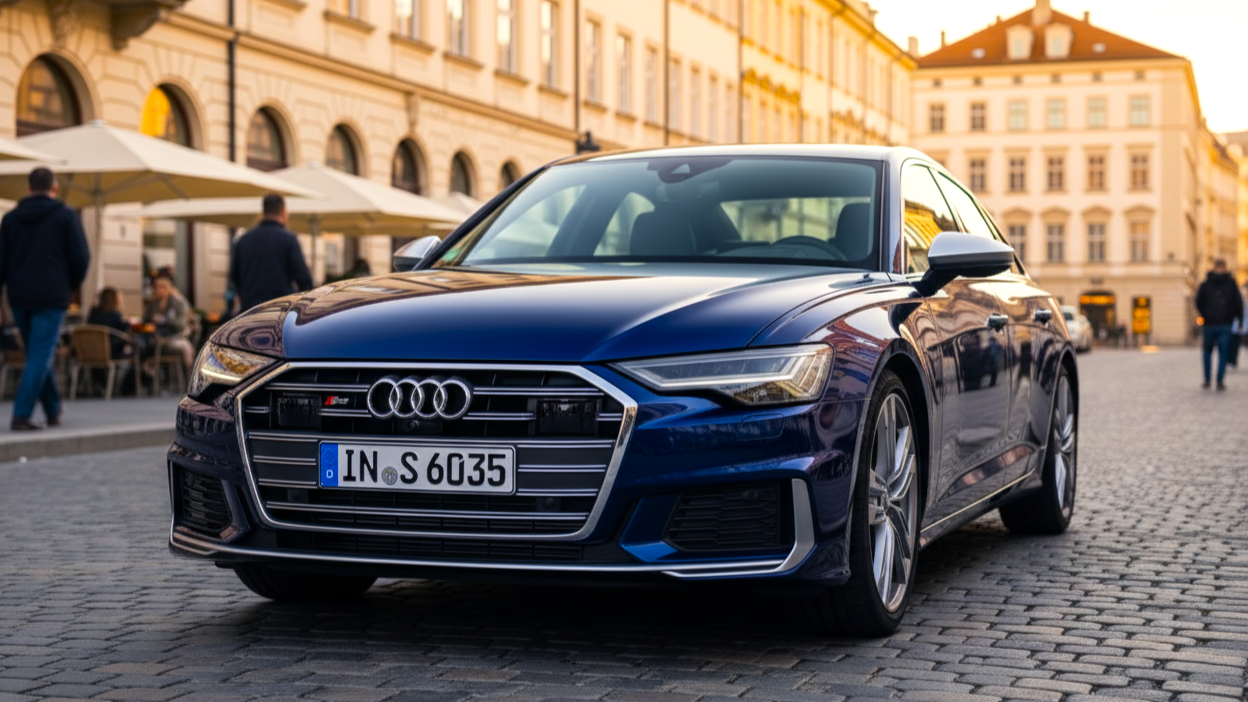 Audi синего цвета