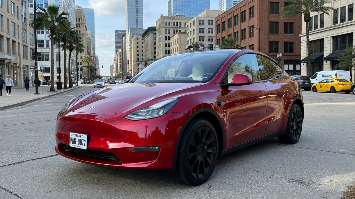 Tesla Model Y Red Colour
