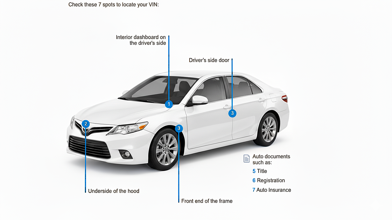 Where to Find the VIN Code on a Car